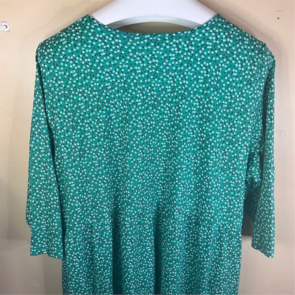 Ulla Popken Plus Size 24/26 Green Patterned V-Neck Maxi Floral Dress Cottagecore - Picture 5 of 8